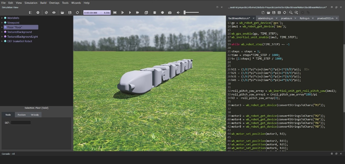 Robot simulation on Webots